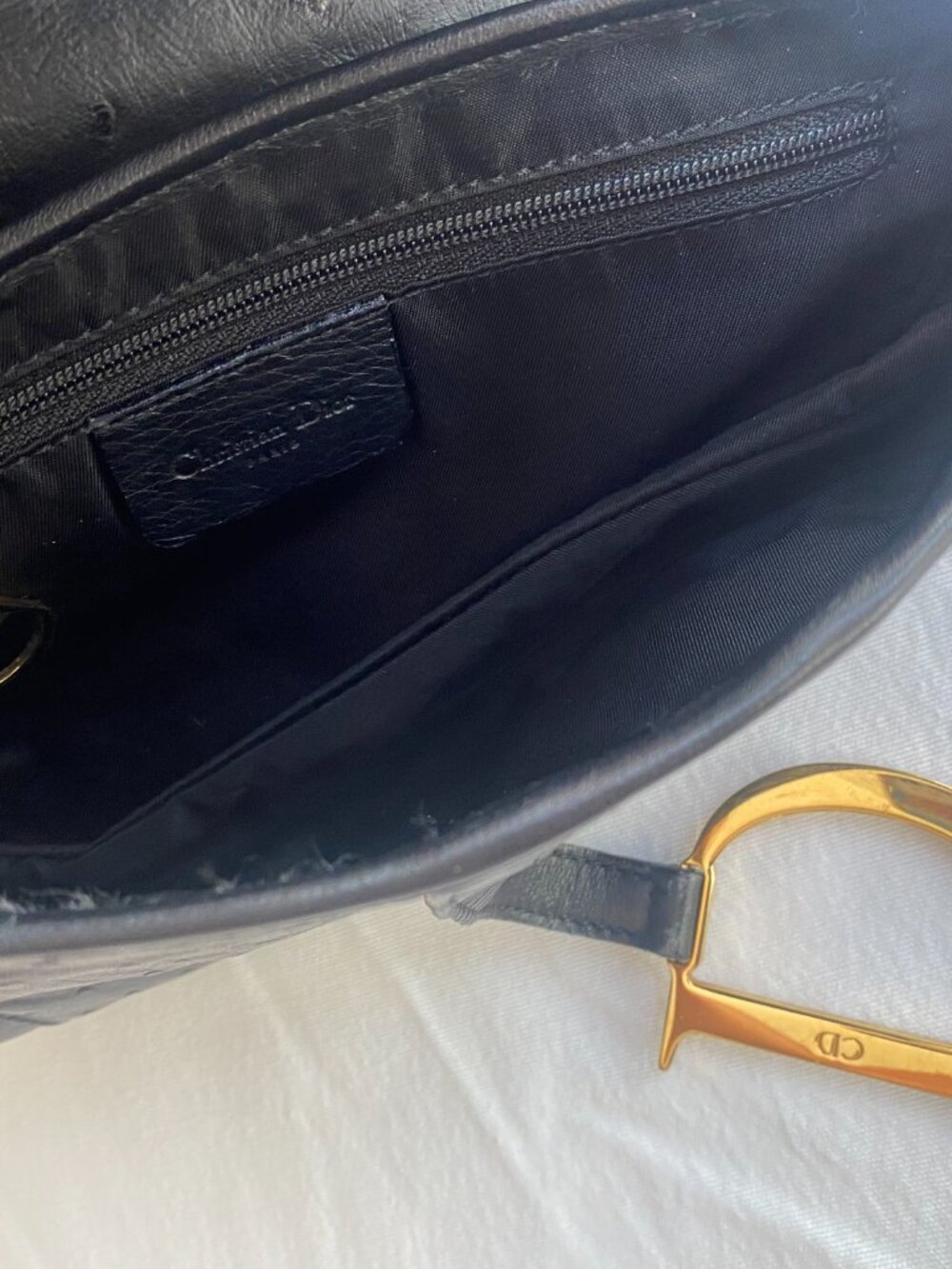 Christian Dior Ostrich Saddle Bag - Picture 5 of 8